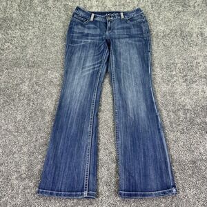 INC International Concepts Jeans Womens 10 Blue Bootcut Stretch Rhinestone Denim